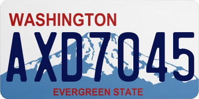 WA license plate AXD7045