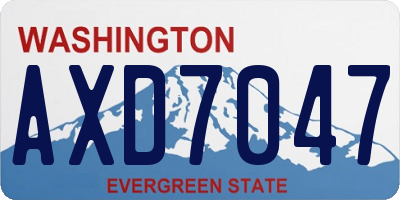 WA license plate AXD7047