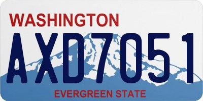 WA license plate AXD7051