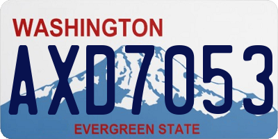 WA license plate AXD7053