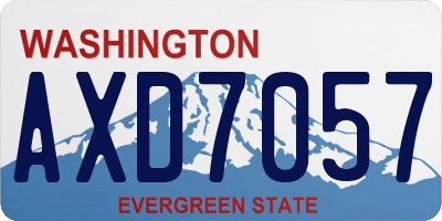 WA license plate AXD7057