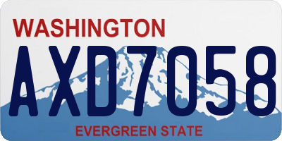 WA license plate AXD7058