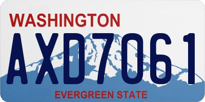 WA license plate AXD7061