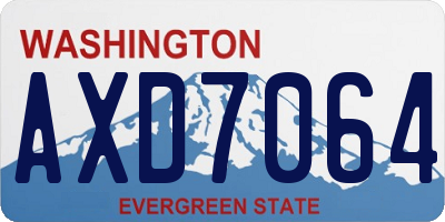 WA license plate AXD7064