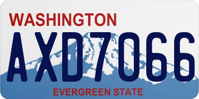 WA license plate AXD7066