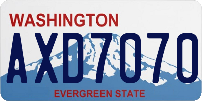 WA license plate AXD7070