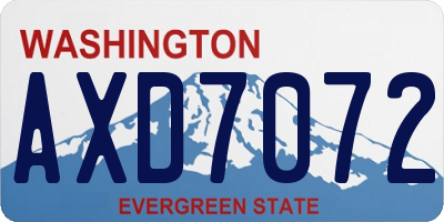 WA license plate AXD7072