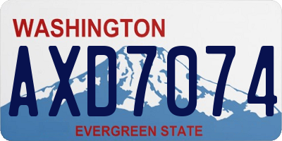 WA license plate AXD7074