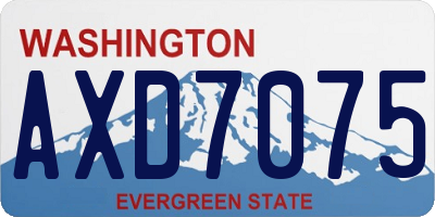 WA license plate AXD7075