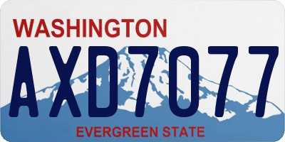WA license plate AXD7077