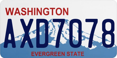 WA license plate AXD7078
