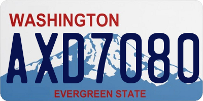 WA license plate AXD7080