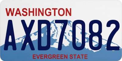 WA license plate AXD7082