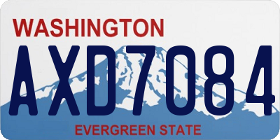 WA license plate AXD7084
