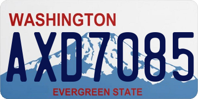WA license plate AXD7085