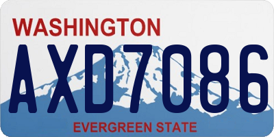 WA license plate AXD7086
