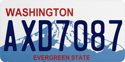 WA license plate AXD7087