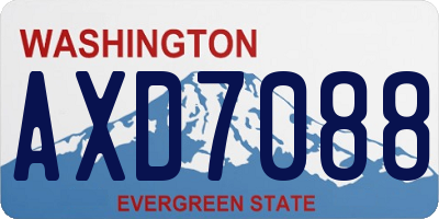 WA license plate AXD7088