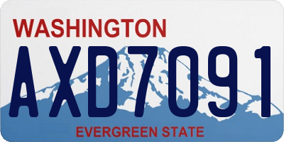 WA license plate AXD7091