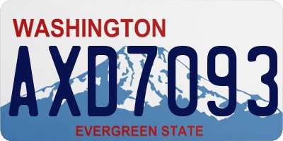 WA license plate AXD7093