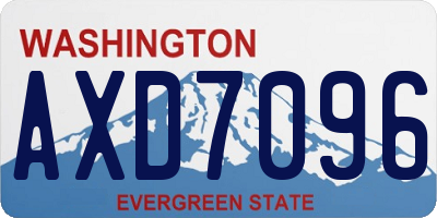WA license plate AXD7096