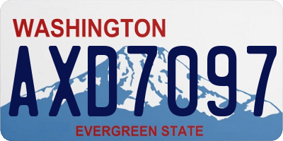 WA license plate AXD7097