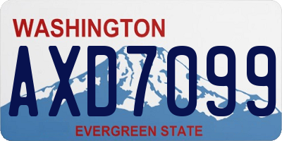 WA license plate AXD7099