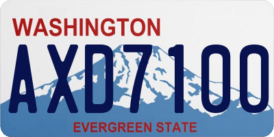 WA license plate AXD7100