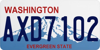 WA license plate AXD7102