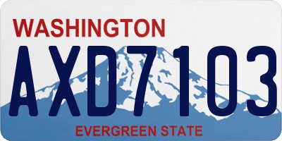 WA license plate AXD7103