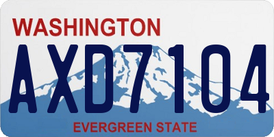 WA license plate AXD7104