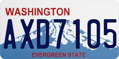 WA license plate AXD7105