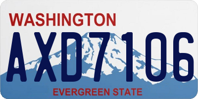 WA license plate AXD7106