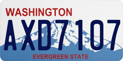 WA license plate AXD7107