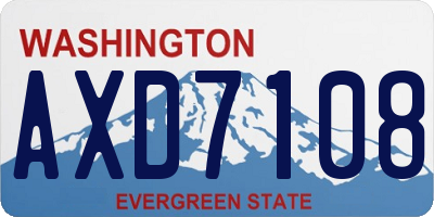 WA license plate AXD7108