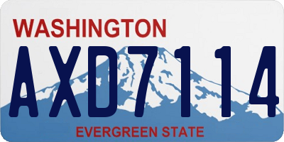 WA license plate AXD7114