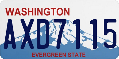 WA license plate AXD7115