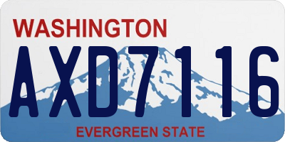 WA license plate AXD7116