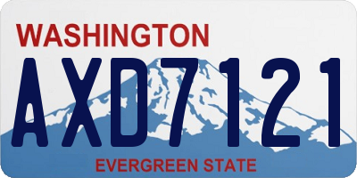 WA license plate AXD7121