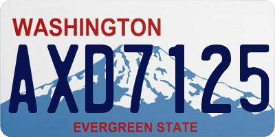 WA license plate AXD7125
