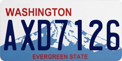 WA license plate AXD7126