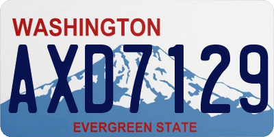 WA license plate AXD7129