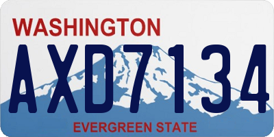 WA license plate AXD7134