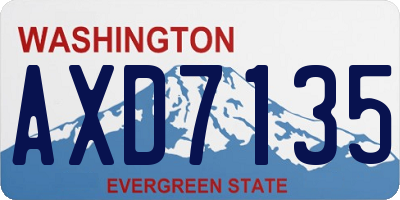 WA license plate AXD7135