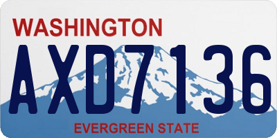WA license plate AXD7136