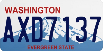 WA license plate AXD7137