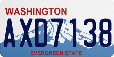 WA license plate AXD7138