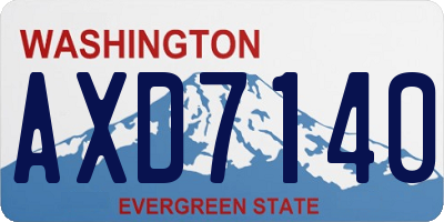 WA license plate AXD7140