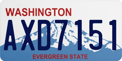 WA license plate AXD7151