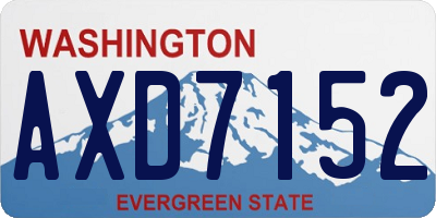 WA license plate AXD7152